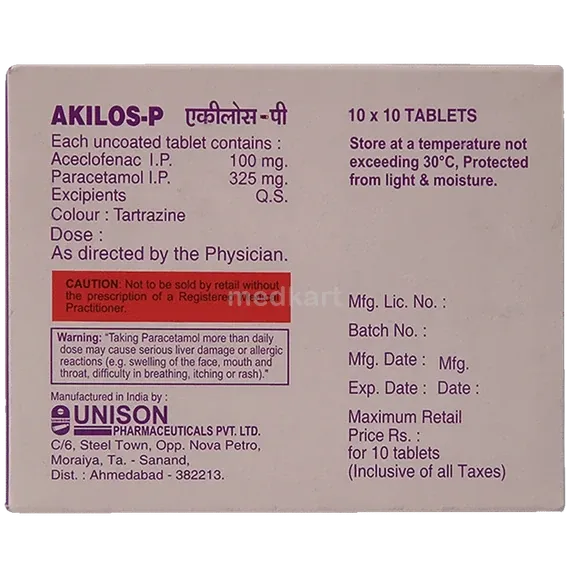 akilos p tablet 10's